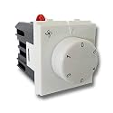 Salzer Modular Fan Regulator 5-Steps | Manual Control 1 Way Switch | UL94 Material With UV Stabilized Polycarbonate | 240 Volts AC, 100 Watts | Fits Only On Mounting Frames (Pack Of 1), White