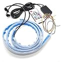 Sam 1 Pair RGB 12V Universal Ultra Bright Daytime Running LED Lights Waterproof Strip DRL Lamp for Cars & Bikes with Remote Sequential Flow RGB (Multicolor) Turn Signal Light Lamp DRL