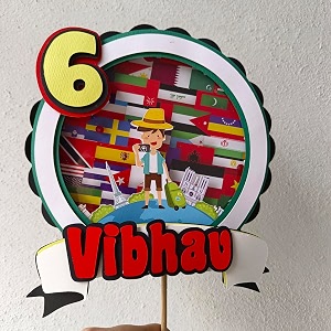 sam cute land39s handcrafted travel cake topper