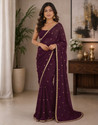 Samah Embellished Pre Draped Saree Silk Blend