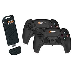 sameo micro lite hdmi gaming console game stick built in 10000 retro video games dual player 4k ultra hd wireless tv game stick for kids-blacknew