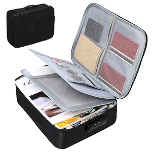 samezone a4 document organizer bag multilayer travel file organiser document storage bag with lock waterproof file folders bag for certificates amp safe pouch for home office travel black