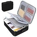 SAMEZONE A4 Document Organizer Bag Multilayer Travel File Organiser Document Storage Bag with Lock Waterproof File Folders Bag for Certificates &amp; Safe Pouch for Home Office Travel (Black)