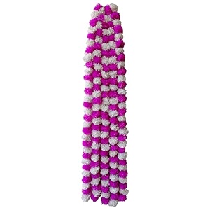 premium handmade marigold flower garland for decoration white pink pack of 10