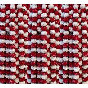 premium handmade marigold flower garland for decoration red white pack of 20