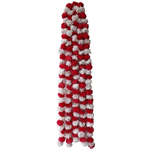 premium handmade marigold flower garland for decoration red white pack of 2