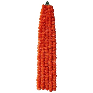 premium handmade marigold flower garland for decoration orange pack of 2