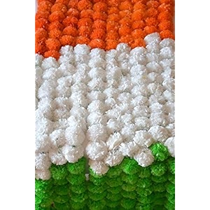 premium handmade marigold flower garland for decoration tricolor pack of 2