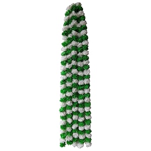 premium handmade marigold flower garland for decoration white green pack of 2