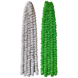 premium handmade marigold flower garland for decoration white pack of 10  green pack of 10