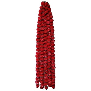 premium handmade marigold flower garland with ashoka leaves for decoration orange yellow pack of 10