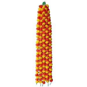 premium handmade marigold flower garland for decoration orange yellow pack of 5