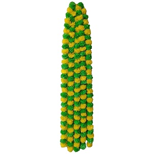 premium handmade marigold flower garland for decoration green yellow pack of 5