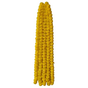 premium handmade marigold flower garland for decoration yellow pack of 2