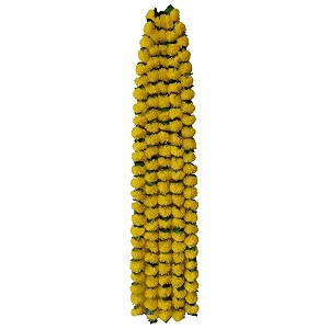 premium handmade marigold flower garland with ashoka leaves for decoration yellow pack of 2