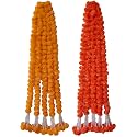 Premium Handmade Marigold Flower Garland with Latkan for Decoration (Golden Yellow Pack of 10 + Orange Pack of 10)