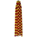 Premium Handmade Marigold Flower Garland with Ashoka Leaves for Decoration (Red Yellow, Pack of 10)