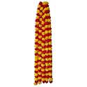Premium Handmade Marigold Flower Garland for Decoration (Red Yellow, Pack of 2)
