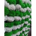 Premium Handmade Marigold Flower Garland for Decoration (White Green, Pack of 20)