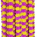 Premium Handmade Marigold Flower Garland for Decoration (Pink Yellow, Pack of 20)