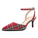 SAMMITOP Kitten Heels for Women Low Heel Closed Toe Ankle Strap Pumps Wedding Party Beaded Dress Shoes 2.4 Inch