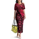 Samoa Puletasi Dress for Women Polynesian Top and Maxi Skirt Sets
