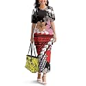 Samoa Puletasi Dress for Women Polynesian Top and Maxi Skirt Sets