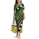 Samoa Puletasi Dress for Women Polynesian Top and Maxi Skirt Sets