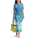Samoa Puletasi Dress for Women Polynesian Top and Maxi Skirt Sets