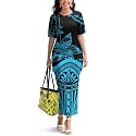 Samoa Puletasi Dress for Women Polynesian Top and Maxi Skirt Sets
