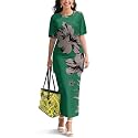 Samoa Puletasi Dress for Women Polynesian Top and Maxi Skirt Sets