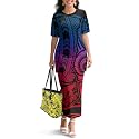 Samoa Puletasi Dress for Women Polynesian Top and Maxi Skirt Sets