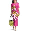 Samoa Puletasi Dress for Women Polynesian Top and Maxi Skirt Sets