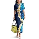 Samoa Puletasi Dress for Women Polynesian Top and Maxi Skirt Sets