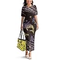 Samoa Puletasi Dress for Women Polynesian Top and Maxi Skirt Sets
