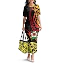 Samoa Puletasi Dress for Women Polynesian Top and Maxi Skirt Sets