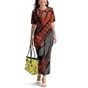 Samoa Puletasi Dress for Women Polynesian Top and Maxi Skirt Sets