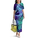 Samoa Puletasi Dress for Women Polynesian Top and Maxi Skirt Sets