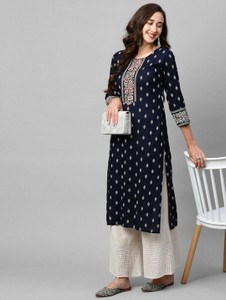 SAMOTA CREATION Women Printed Straight Kurta