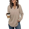 Sampeel Hoodies for Women Trendy Fall Fashion 2026 V Neck Oversized Sweatshirt Plus Size Tops Clothes