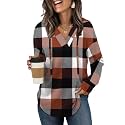 Sampeel Hoodies for Women Trendy Fall Fashion 2026 V Neck Oversized Sweatshirt Plus Size Tops Clothes