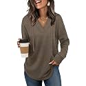 Sampeel Hoodies for Women Trendy Fall Fashion 2026 V Neck Oversized Sweatshirt Plus Size Tops Clothes