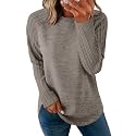 Sampeel Sweatshirt for Women Long Sleeve Shirts Crewneck Sweaters Fall Fashion Outfits 2025 Trendy Tunic Tops Plus Size