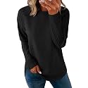 Sampeel Sweatshirt for Women Long Sleeve Shirts Crewneck Sweaters Fall Fashion Outfits 2025 Trendy Tunic Tops Plus Size