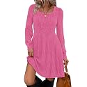Sampeel Womens Square Neck Long Sleeve Fall Dresses Casual Babydoll Sweater Dress