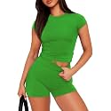 Sampeel Womens Two Piece Lounge Sets Casual Summer Outfits 2 Piece Short Matching Clothing Set