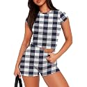 Sampeel Womens Two Piece Lounge Sets Casual Summer Outfits 2 Piece Short Matching Clothing Set