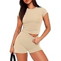 Sampeel Womens Two Piece Lounge Sets Casual Summer Outfits 2 Piece Short Matching Clothing Set