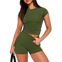 Sampeel Womens Two Piece Lounge Sets Casual Summer Outfits 2 Piece Short Matching Clothing Set