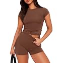 SAMPEEL Womens Two Piece Lounge Sets Casual Summer Outfits 2 Piece Short Matching Clothing Set